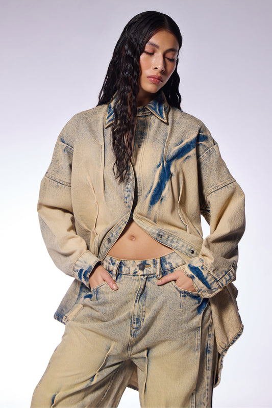 Faded Sand Denim Shirt