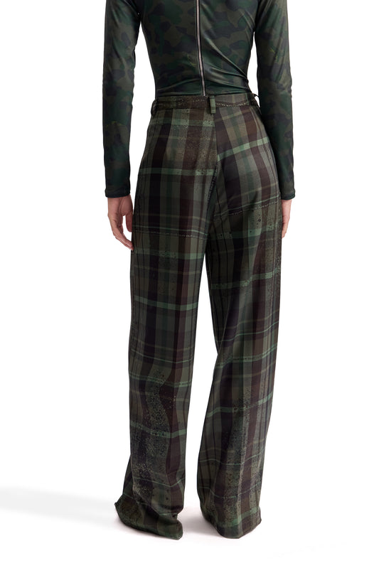 Distorted Plaid Trousers