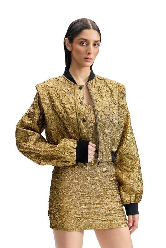Antique Gold Bomber Jacket