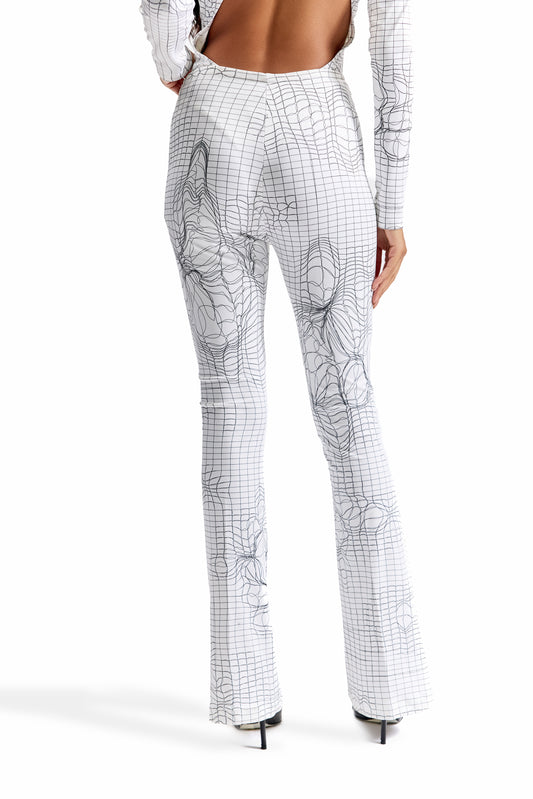 Entangled Mesh Flare Pants