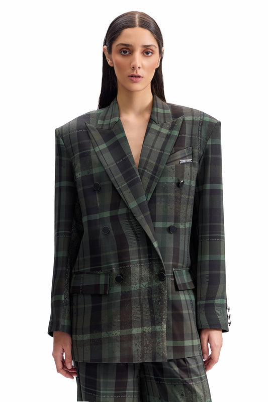 Distorted Plaid Power Suit
