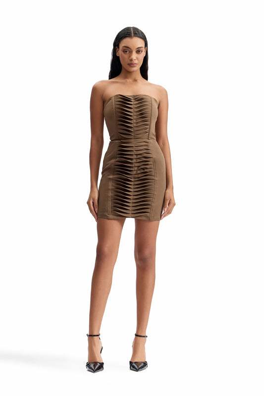 Contour Pleated Mini Dress