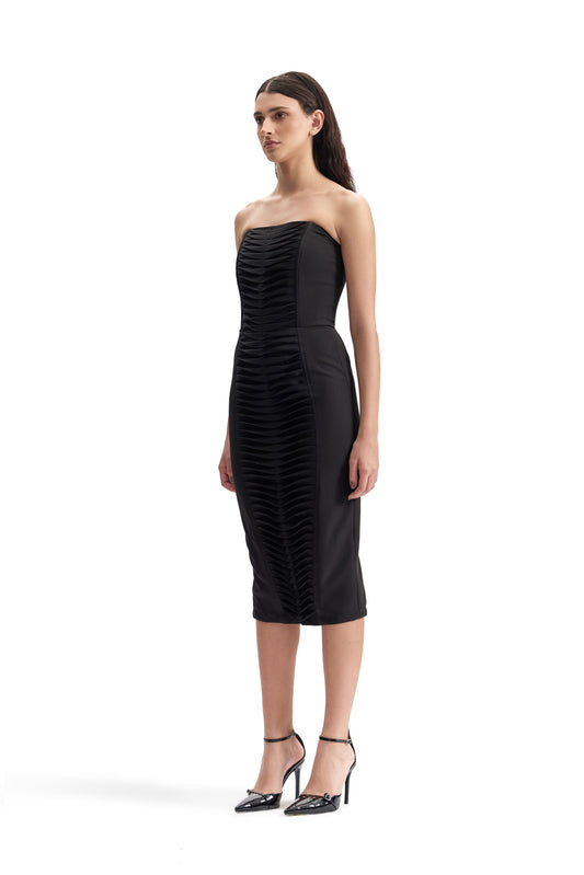 Contour Pleated Midi Dress