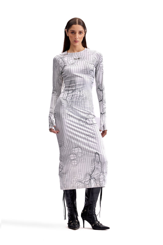 Entangled Mesh Midi Dress