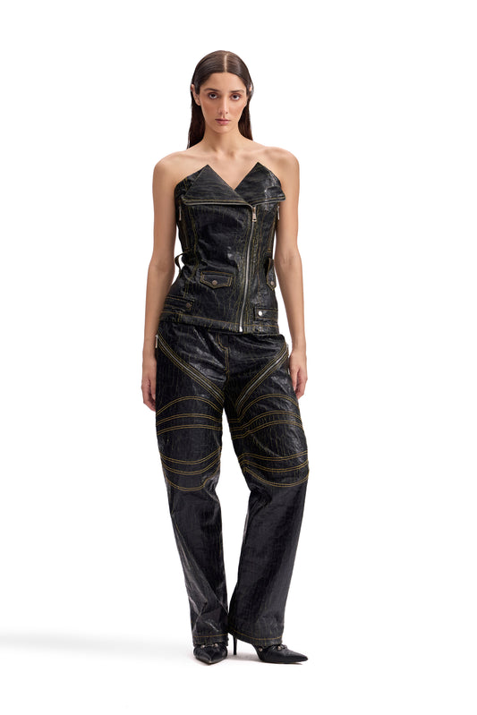 Cracked Leather Biker Set