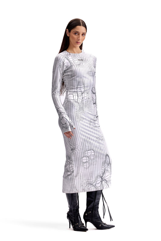 Entangled Mesh Midi Dress