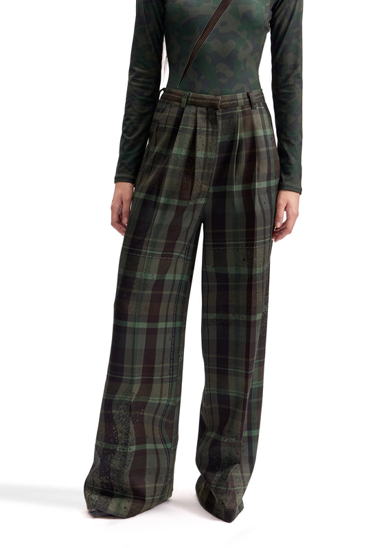 Distorted Plaid Trousers