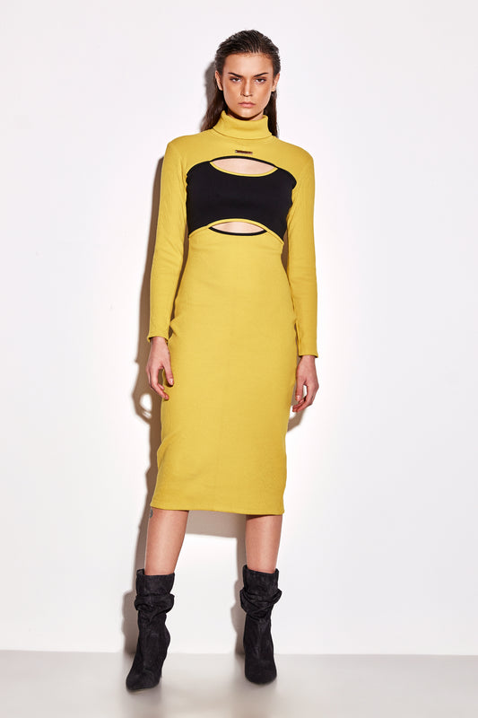 Turtle Neck Midi Dress