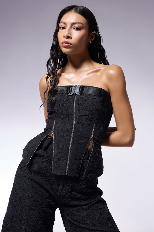 Charcoal Crushed Corset