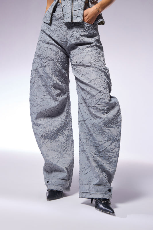 Slate grey Crushed D-Cut Pants