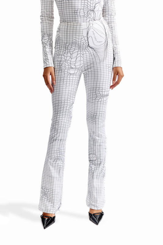 Entangled Mesh Flare Pants