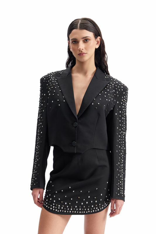 Noir Studded Power Skirt