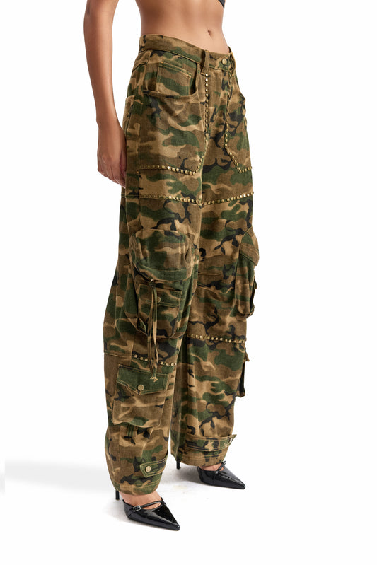Combat Studded Cargo Pants