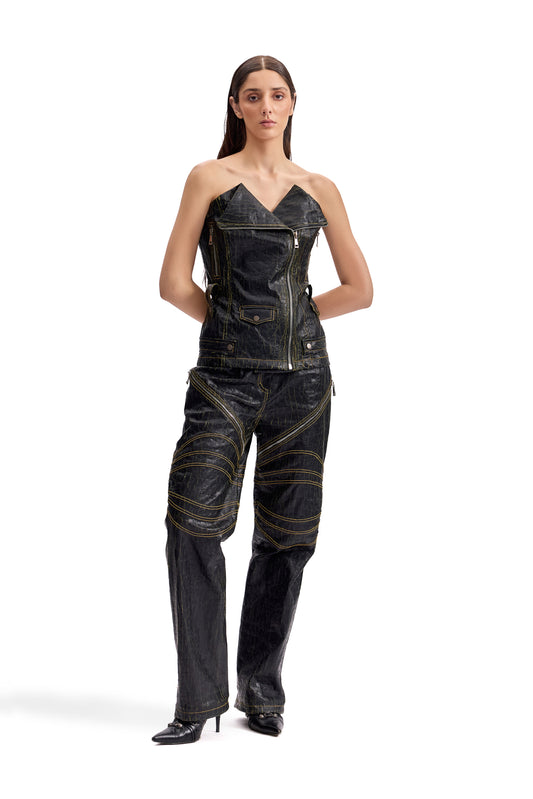 Cracked Leather Biker Set